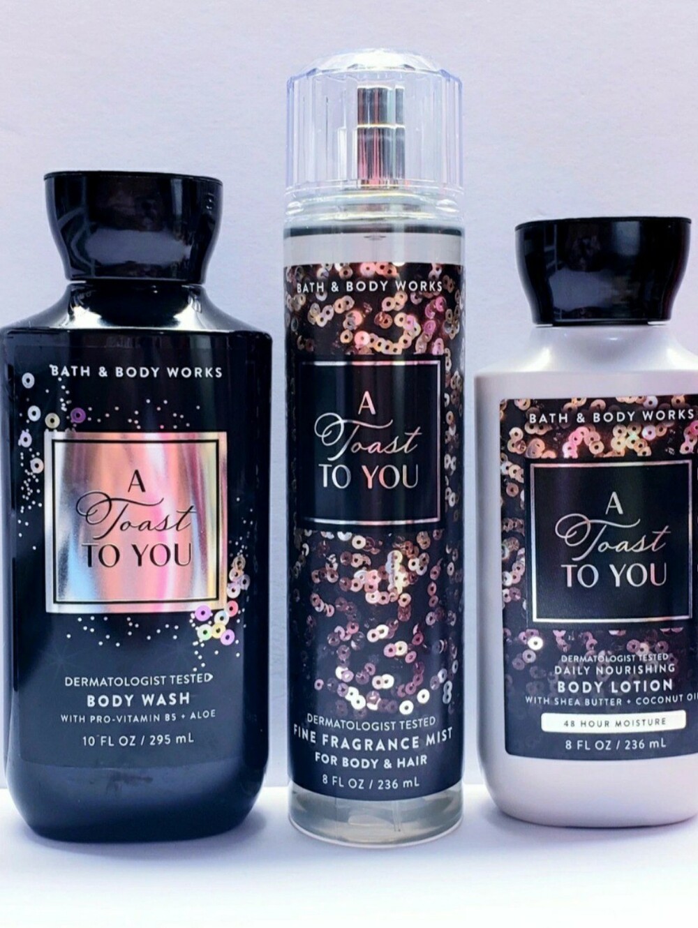 Bath & Body Works A TOAST TO YOU Body Lotion, Body Wash, Fragrance Mist -3 pcs